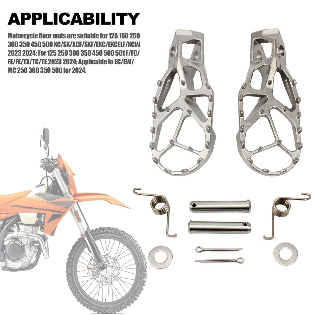 For KTM Motorcycle Foot Pegs Stainless Steel Pedal 125 150 250 SXF XC 350 450 2018 To 2024 Enduro Dirt Bike Modified Accessories