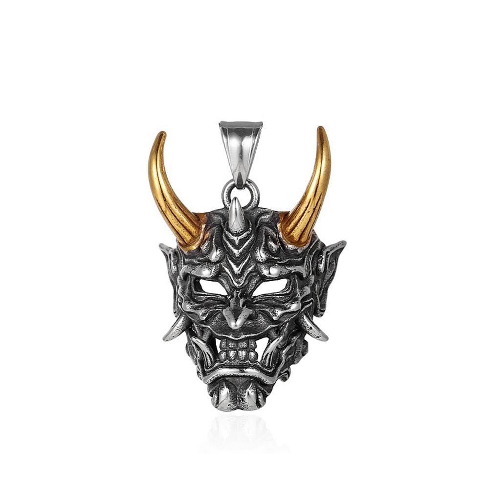 Gothic Retro Stainless Steel Ghost Mask Pendant Necklace For Men Boys Punk  Skull Necklaces Jewelry Horror Halloween Gift