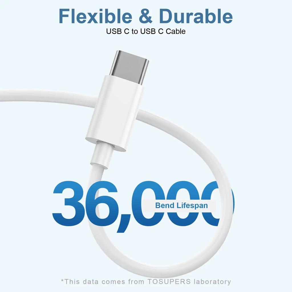 Type USB C To C Fast Charging Cable 1M/3FT 2M/6FT and 3M/10FT for Android Smart Phone IPhone 15 16 and Tablet PC