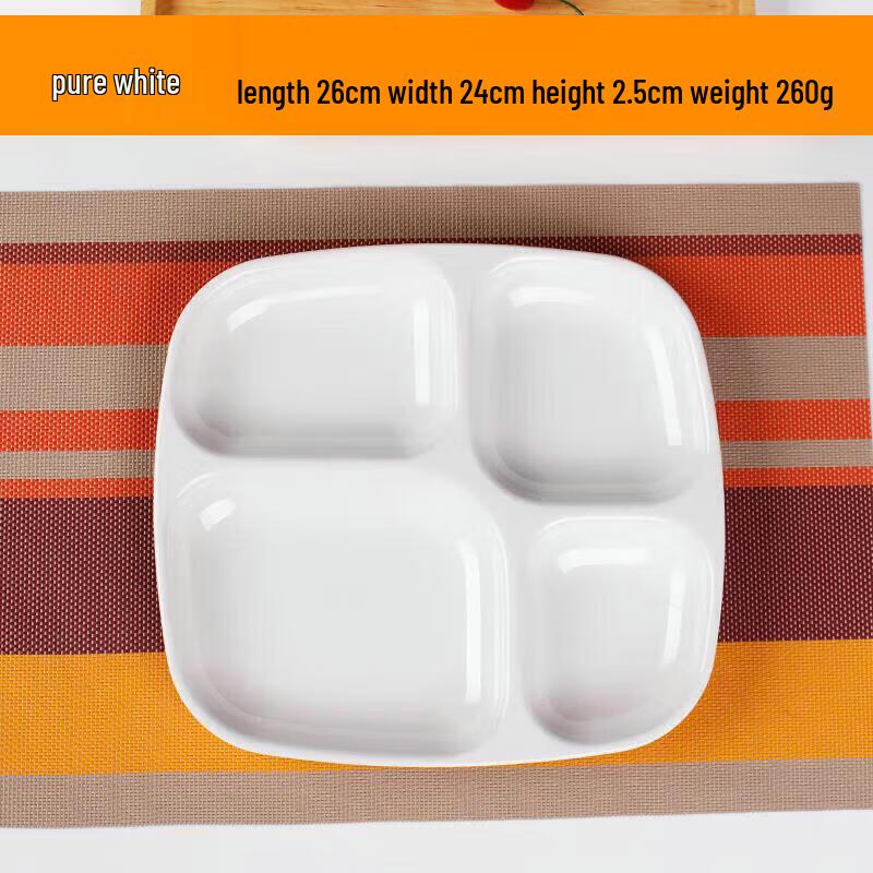 Thickened Melamine Compartmentalized Plate