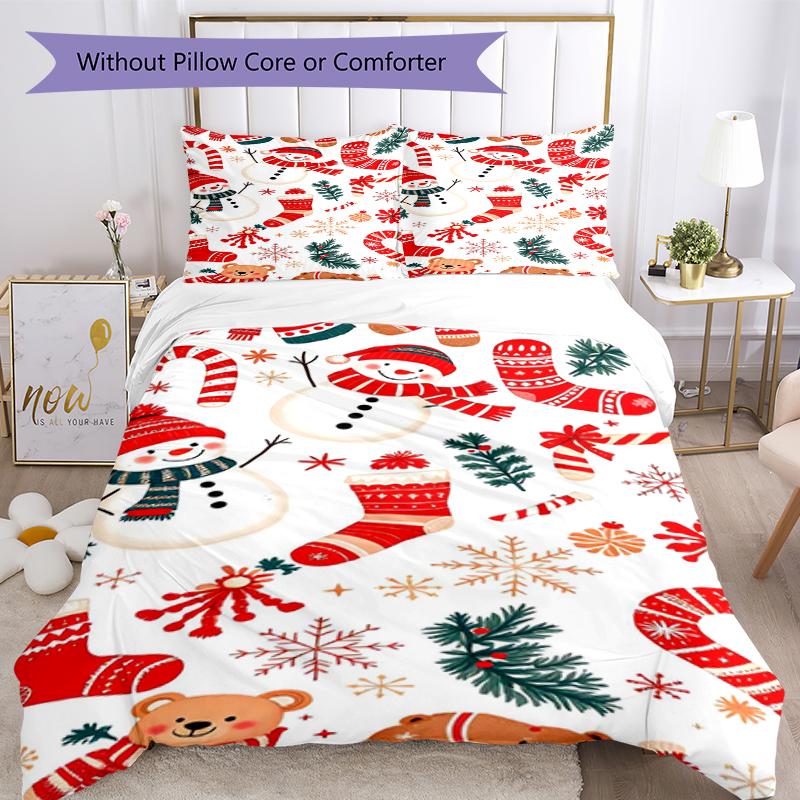 3pcs Christmas Bedding Set Duvet Cover Closure Includes 1 Duvet Cover & 2 Pillowcases, Soft and Comfortable for All Seasons.