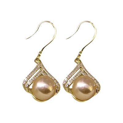 Pendientes de Perla Con un Diseño Francés de Alta Gama y Colgante para Mujer