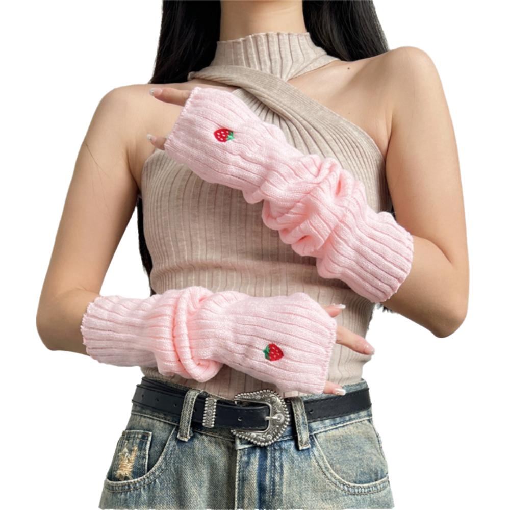 Knitted Warm Arm Sleeve Long Fingerless Gloves Fashion Arm Warmer Gloves  Autumn Winter