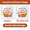 9 peças/pacote Adesivos de Janela de Ação de Graças Colheita de Outono Them DIY Adesivos de Janela de Outono Padrão de Peru PVC Folha de Bordo Adesivos de Janela