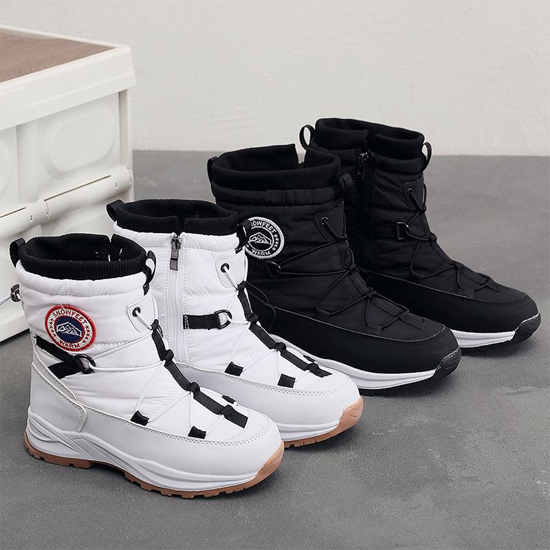 Men's and women's snow boots fleece warm women's boots travel casual shoes non-slip and snow-proof men's shoes