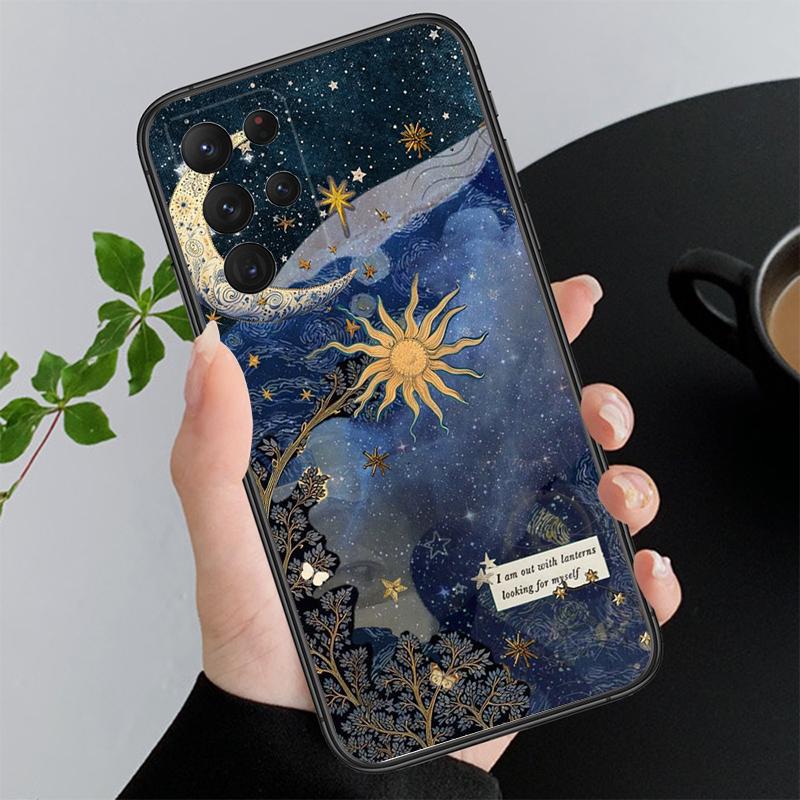 Moon and Sun Aesthetic Phone Case For Samsung Galaxy S25 S24 S23 S22 S21 Ultra S24 S23 S22 S21 S25 Plus S24 S25 FE