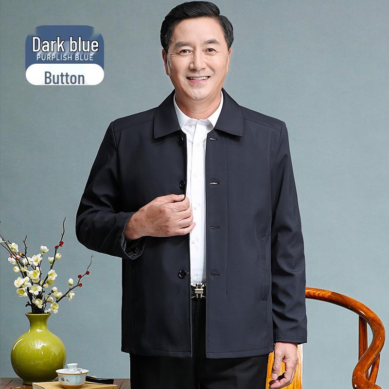 

Men s Mid-Aged & Elderly Spring/Autumn Anti-Wrinkle Casual Jacket 5XL for 93-100 kg