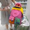 School Bag New Dopamine Backpack for Women, Large Capacity Color-Block Casual Travel Lightweight Backpack for Middle and High School Students