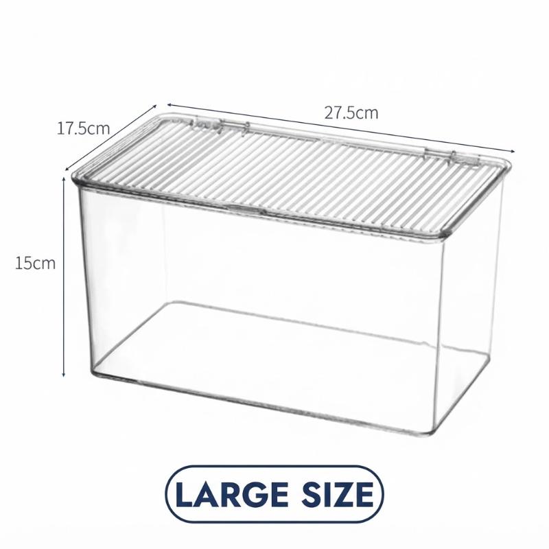 Desktop Storage Box Office Supplies With Lid Cosmetic Organizer Box Transparent Large Capacity Book Document Storage Box
