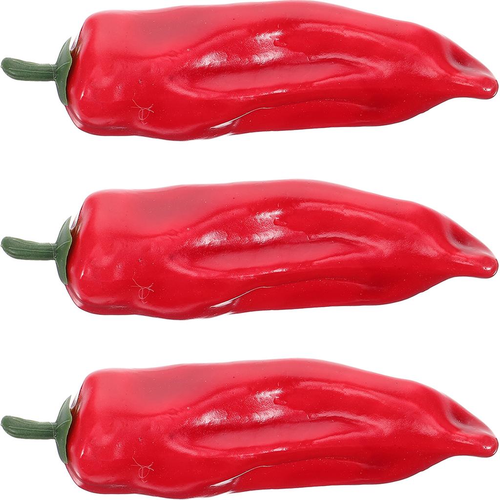 3Pcs Realistic Foam Fake Peppers for Home Decor Bakery Restaurant Photography Props Artificial Chili Ornament Showcase Display