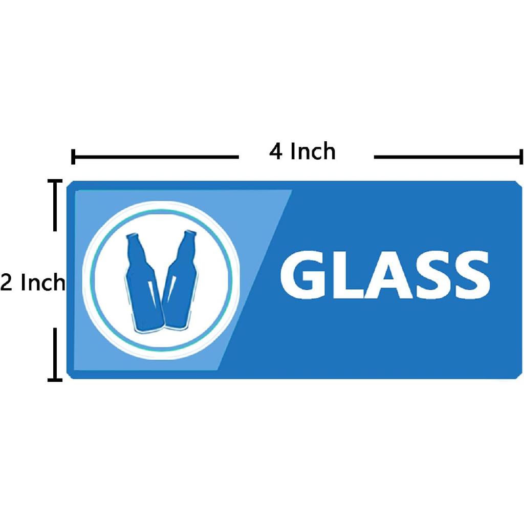 Top label Recycle Label Decal for Trash Can,Trash Sorting Recycling Sticker Sign for Use in Home and Office,4x2 Inch,20 Pcs Per Pack