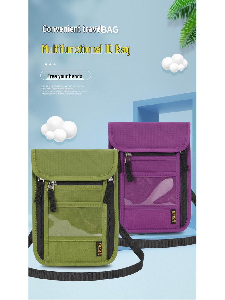 Multi-functional Anti-theft RFID Neck Lanyard: Portable ID & Passport Holder.