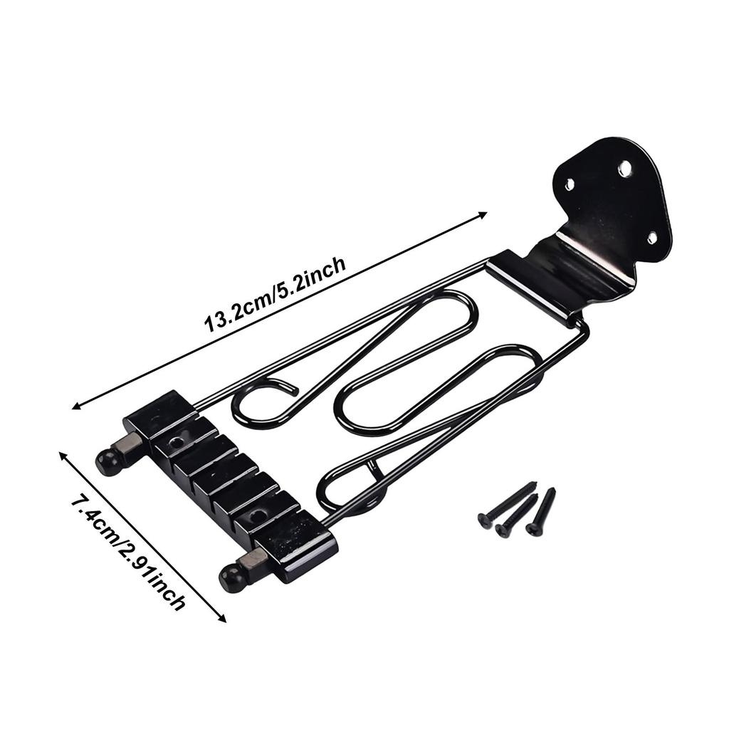 Guitar Trapeze Tailpiece with Mounting Screws, Replacement Repair Parts, Metal String Plate, 6 String for Jazz Archtop