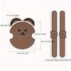 8pcs Cute Bear Silicone Car Door Handle Protector - Anti-Scratch & Collision Film, Brown Accents, Fits Various Models