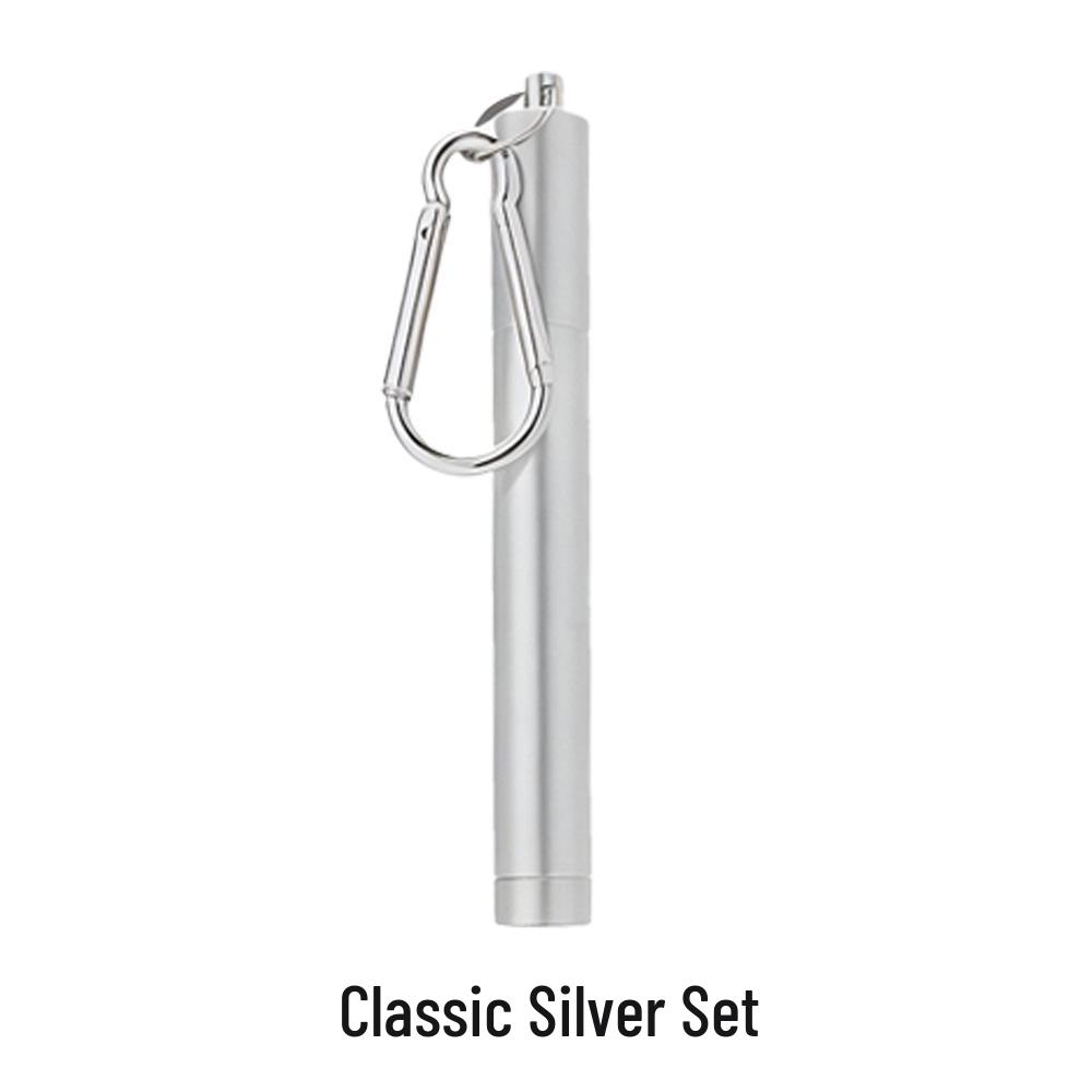 Foldable 304 Stainless Steel Telescopic Straw Set with Aluminum Tube for Outdoor Use