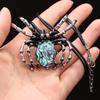 Natural Shell Alloy Necklace Spider-Shaped Brooch Pendant Charms For Elegant Women Love Romantic Gift