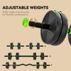 15 Kg 3-in-1 Adjustable Dumbbell & Barbell Set with EZ Bar, Connecting Rod and Non-Slip Grip for Home Gym, Green