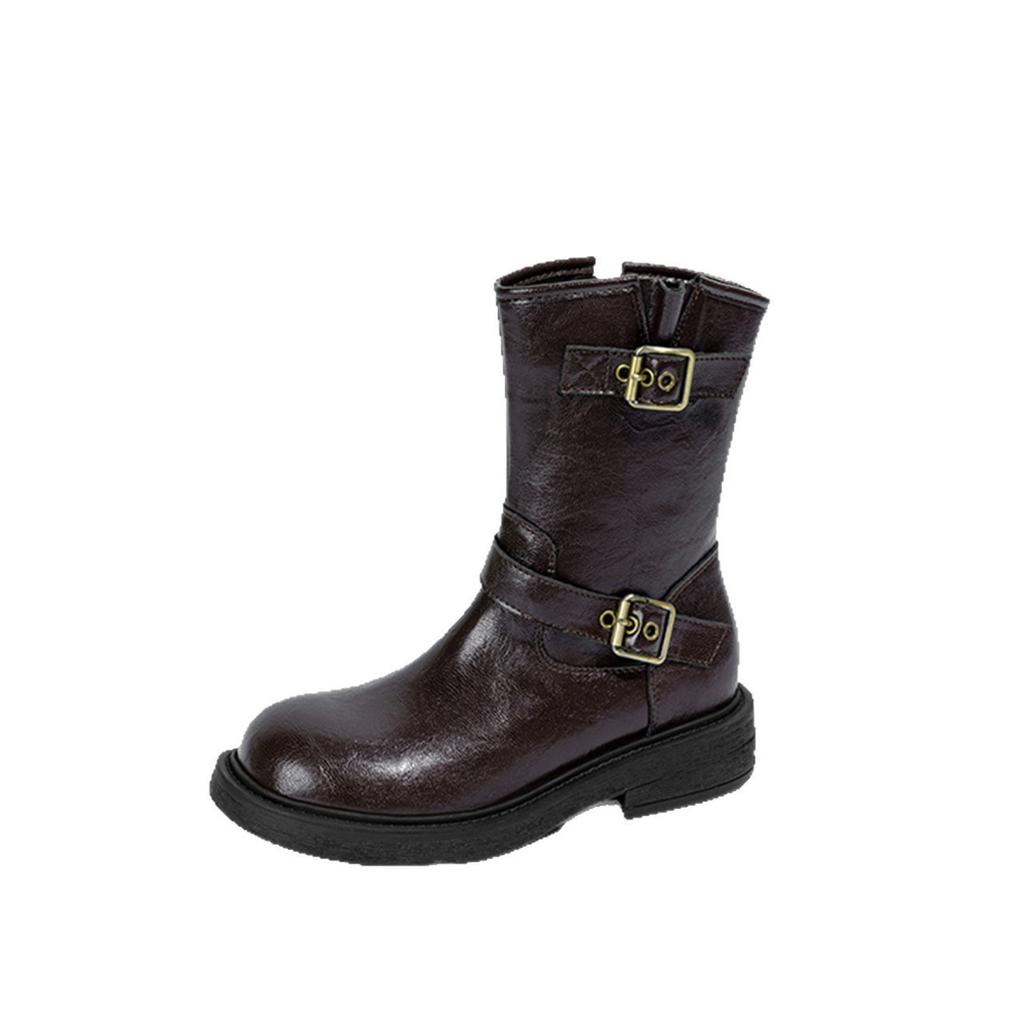 Thick Soled Boots for Women 2026 New Autumn British Style Single Boots Retro Flat Versatile Short Boots