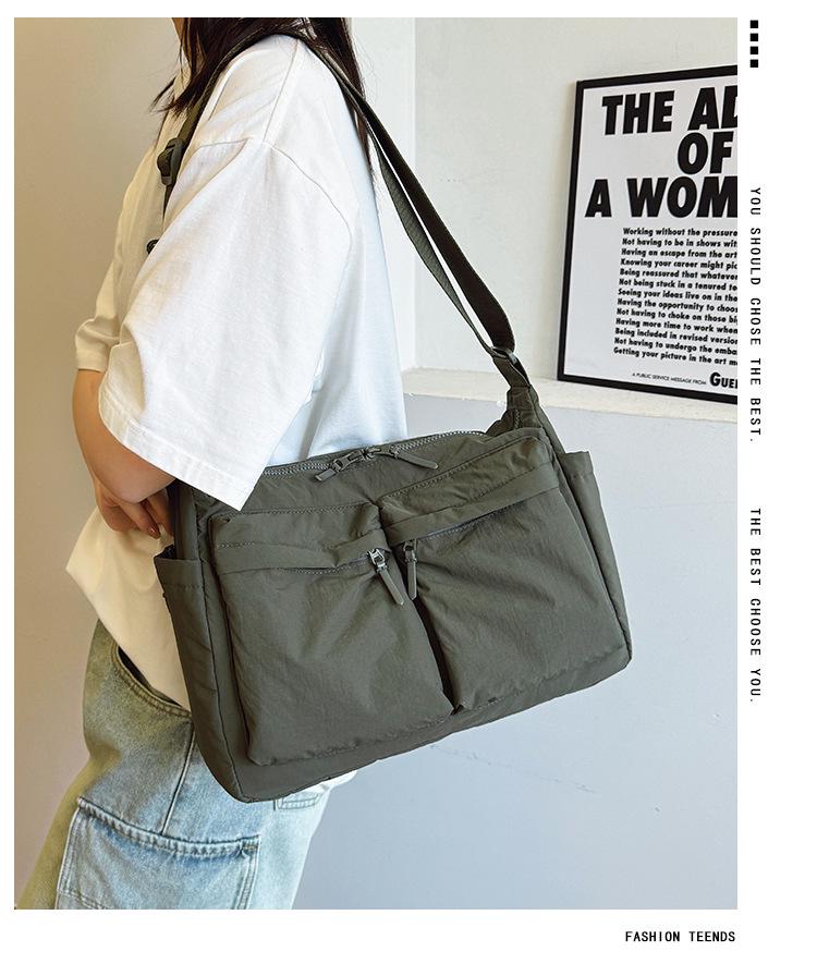 Unisex Multi-Pocket Casual Crossbody Tote