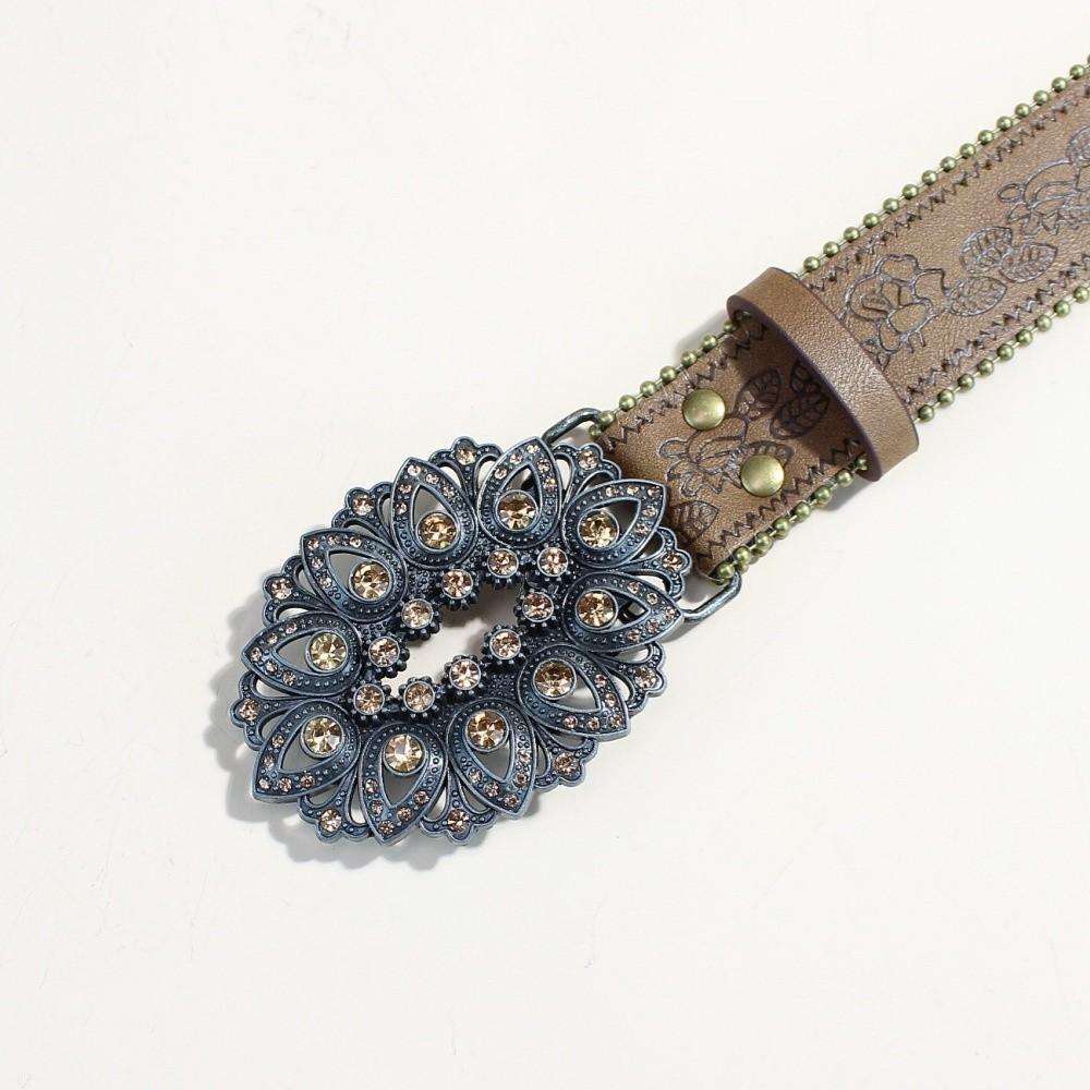 Luxury Metal Buckle Belt Engraved Buckle Waist Chain Fashion Waist Belt  for Dresses