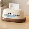 Home Decor Cream Style Desktop Tissue Box Decorative Cartoon Pattern Napkin Storage Box Plastic Napkin Holder Dining Table