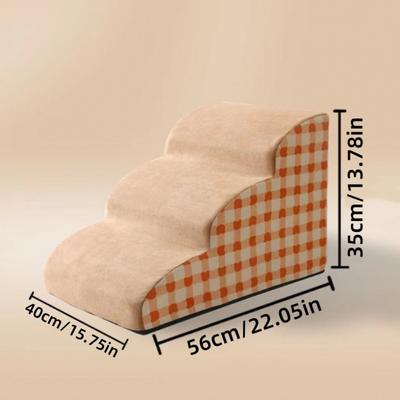 New 1-3 Steps Pet Safety Ramp Washable Detachable Pet Staircase Anti-slip Memory Foam Rebound Dog Slope Ladder Sofa