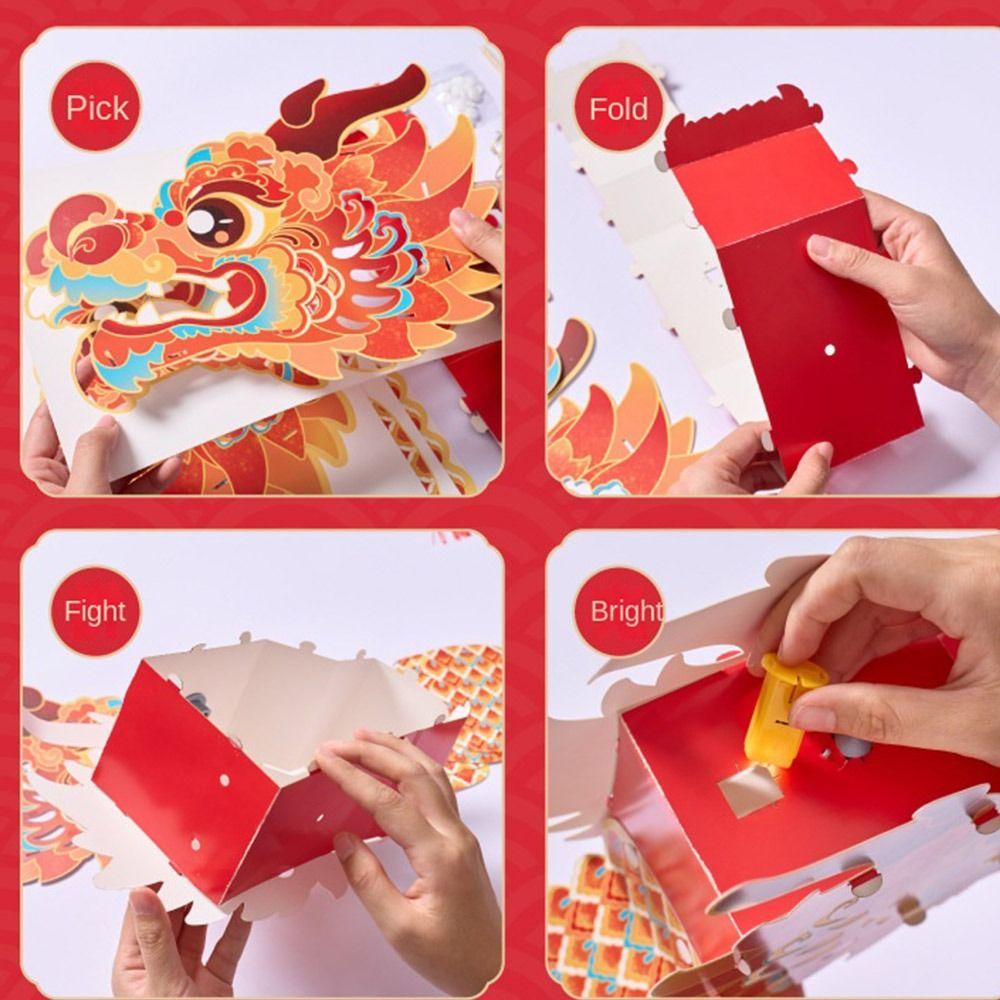 Handheld Dragon Year Handheld Lantern Projection Spring Festival Luminous Lanterns Children Toys