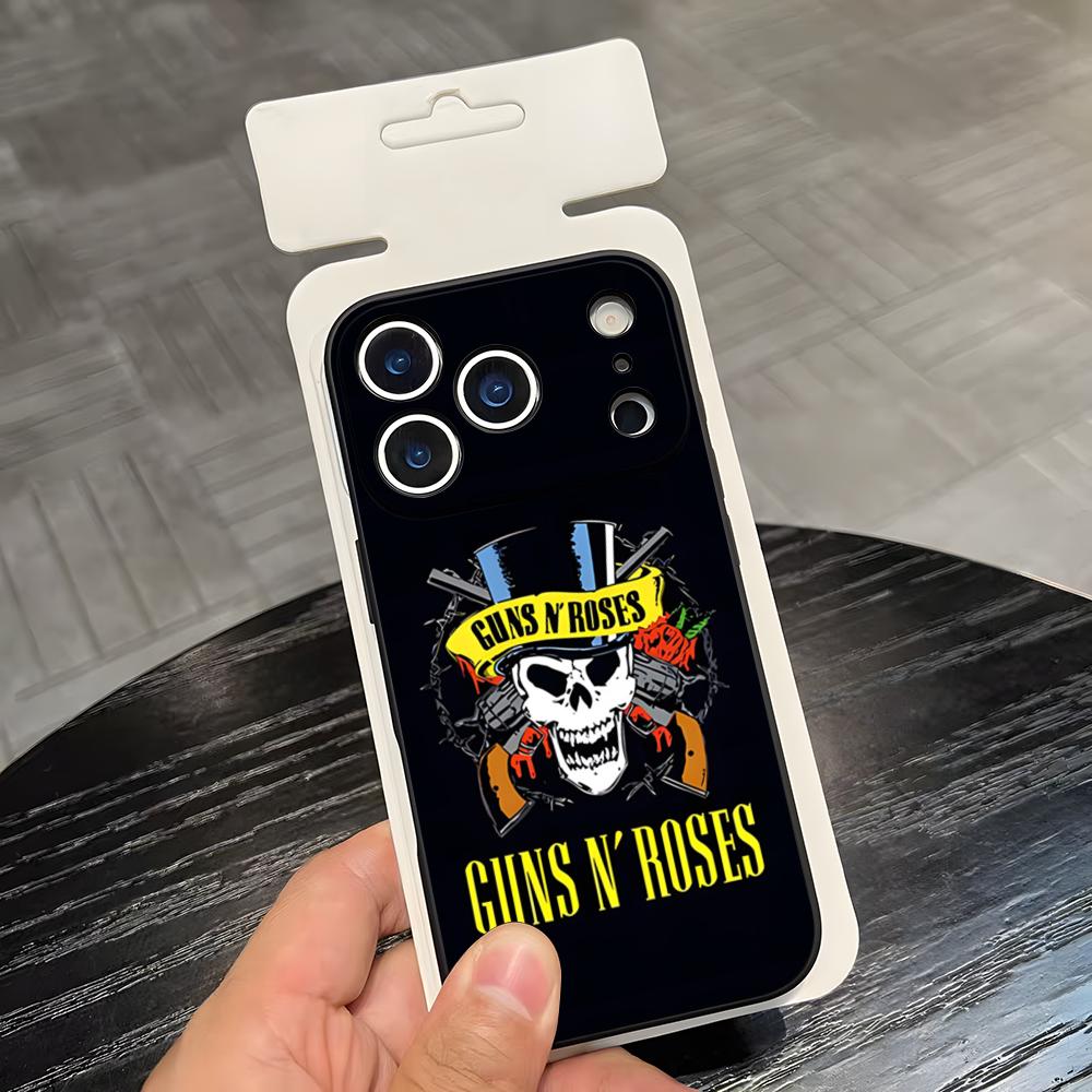 

Чехол для телефона G-Guns N Roses для iPhone 17 Air 16 E Pro Max 15 14 13 Mini 12 Pro 11 Max Plus Черный Мягкий Корпус iPhone 16 Pro Max