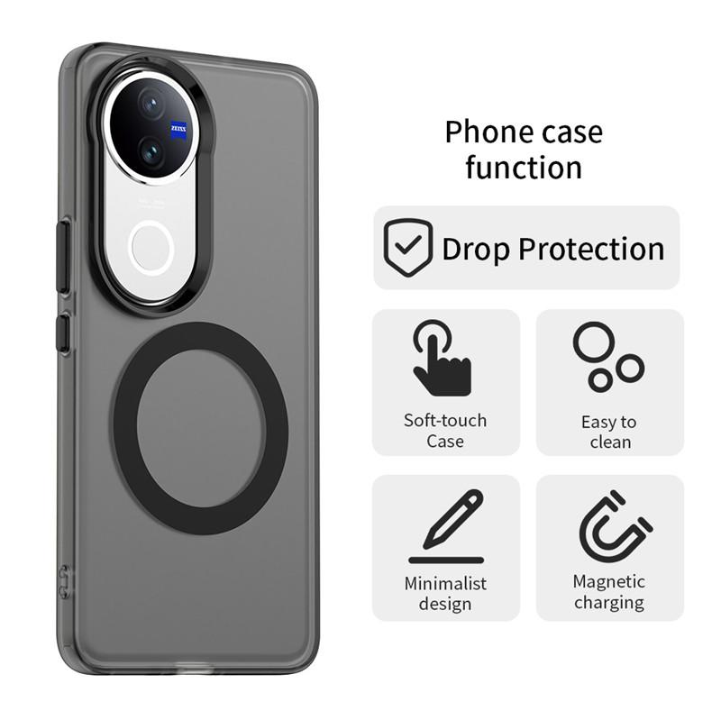Magnetic For Vivo V50 5G Case Magsafe Wireless Charging Cover Vivo V50 5G Matte PC Protective Phone Back Cases For Vivo V50 5G