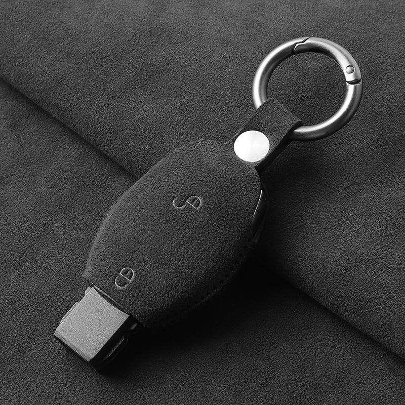Made of Alcantara Suede Car Remote Key Cover Case Shell For Mercedes Benz A C E S G Class GLA CLA GLK GLC W204 463 176 251 205