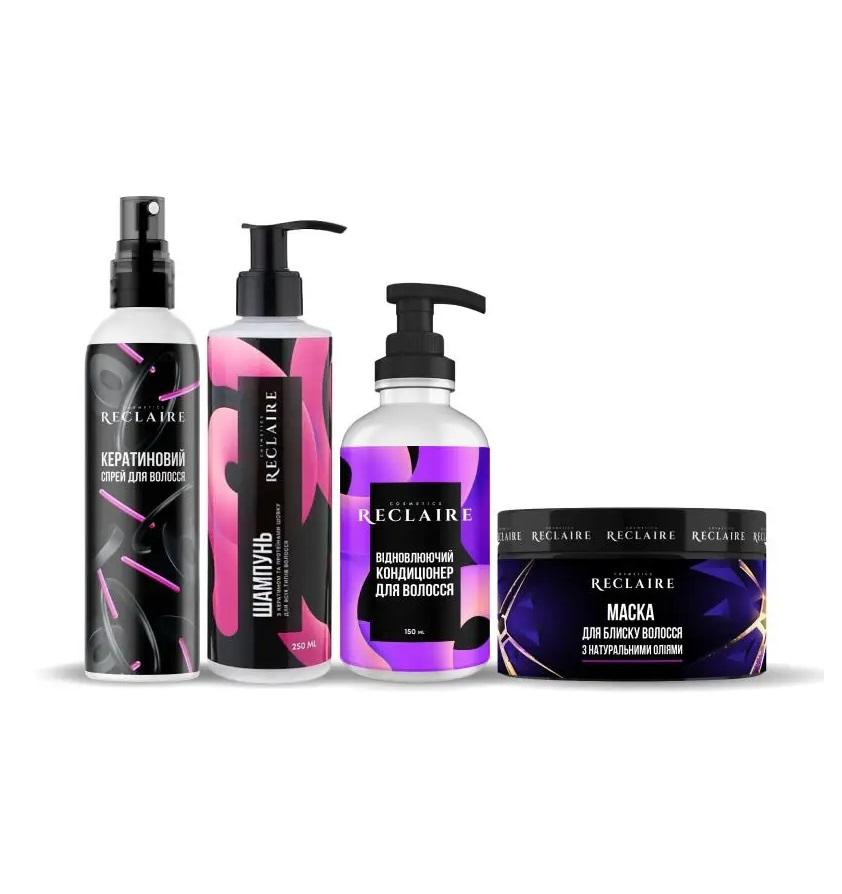 

Комплекс для волосся Шампунь,Кондиціонер,Маска,Спрей Reclaire 800 мл