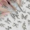 10 Pcs/Set 3D Bows Nails Charms Sparkling Butterfly Nails Charms Alloy Manicure Supplies Nails Art Decorations for Women