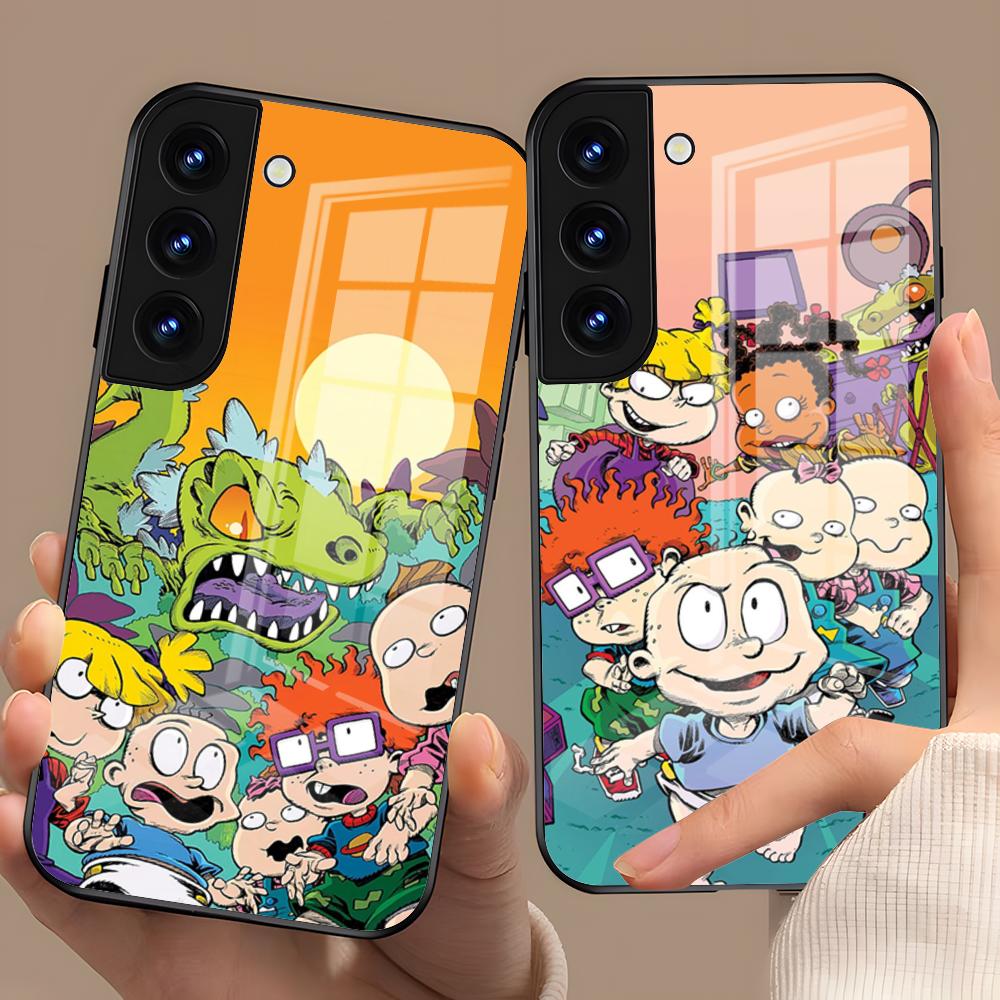 Movie R-Rugrats Cartoon R-ReptarS Phone Case For Samsung S25 S24 FE S23 S22 S21 Plus S20 Ultra Note20Ultra Black Glass Cover