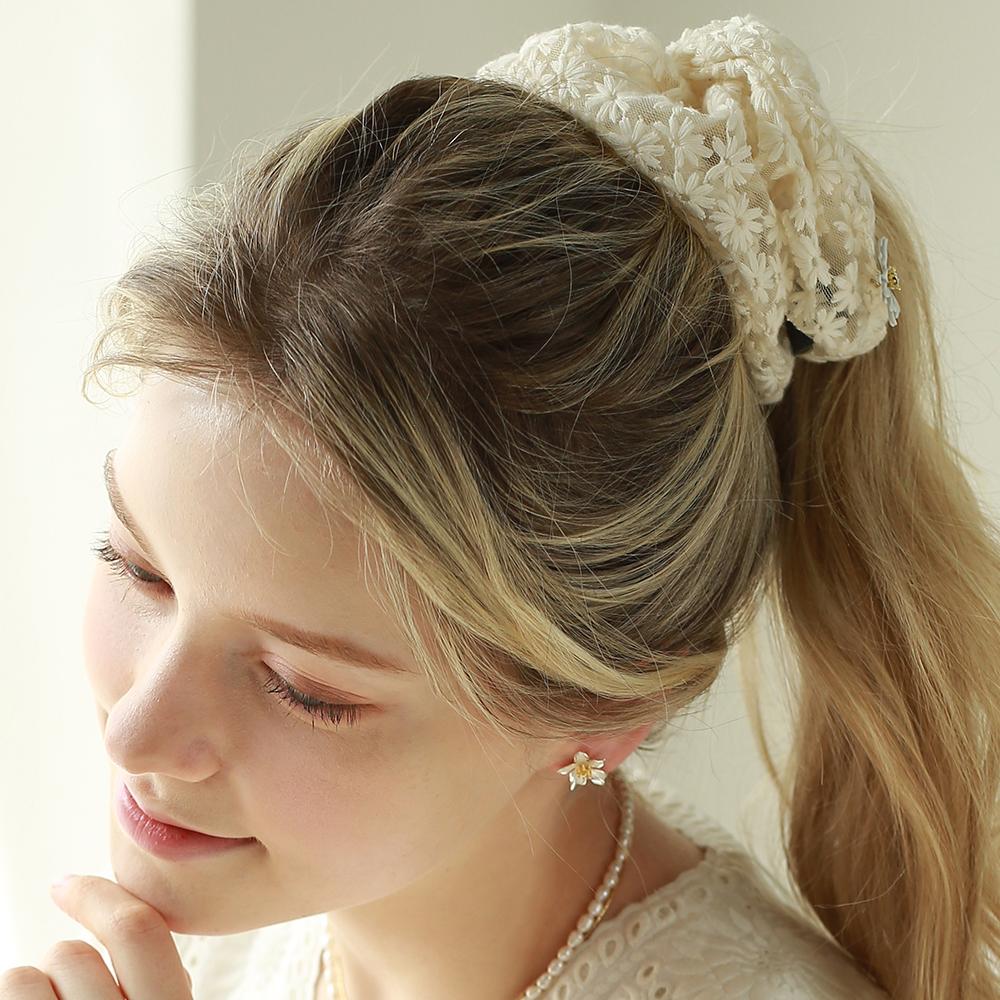 Dana Burton Daisy Flower Scrunchie