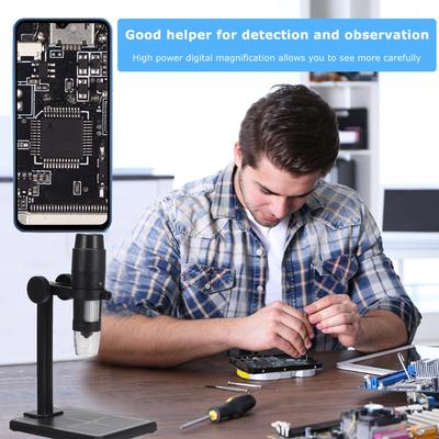 Black 1000X 8 LEDs Electronic Microscope Professional USB Digital Microscope Endoscope Zoom Camera Magnifier+ Lift Stand