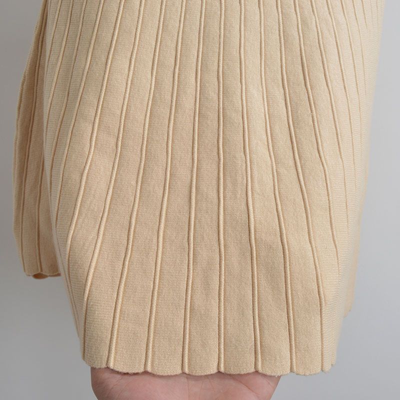 French Style Pure Color Knitted Pleated Skirt A- Line Skirt Women's Spring and Autumn Elastic High Waist Slimming All-Matching Sheath Short Skirt