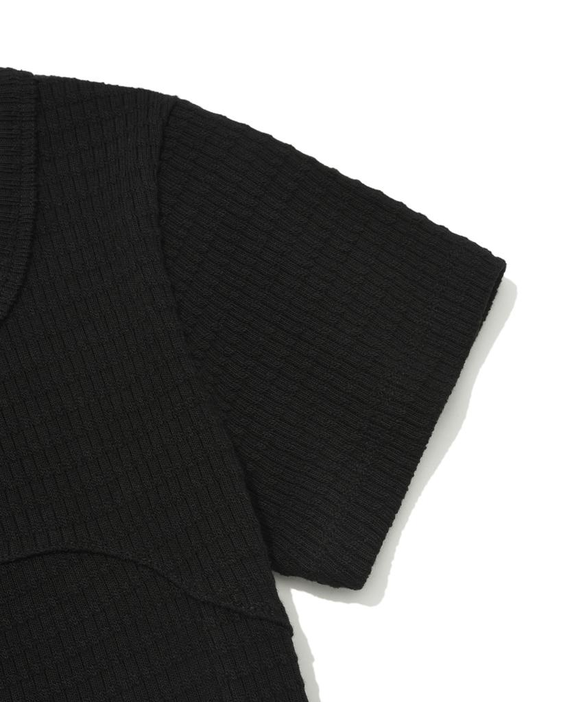 FALLETT Square Neck Tight Top Black