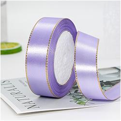 Gift Satin Ribbons Wholesaler 1inch 100% Polyester Christmas Ribbon Gold Wired Edged Satin Ribbon Roll Accept Print Logo