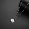 EUEAVAN Fashion Sakura Flower Necklace Stainless Steel Five-petaled Floral Pendant Necklaces for Women Girl Jewelry Gift