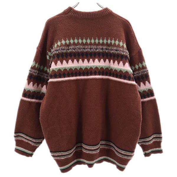 Unused HOOK Long Sleeve Cotton Sweater L Brown Knit Men's Used