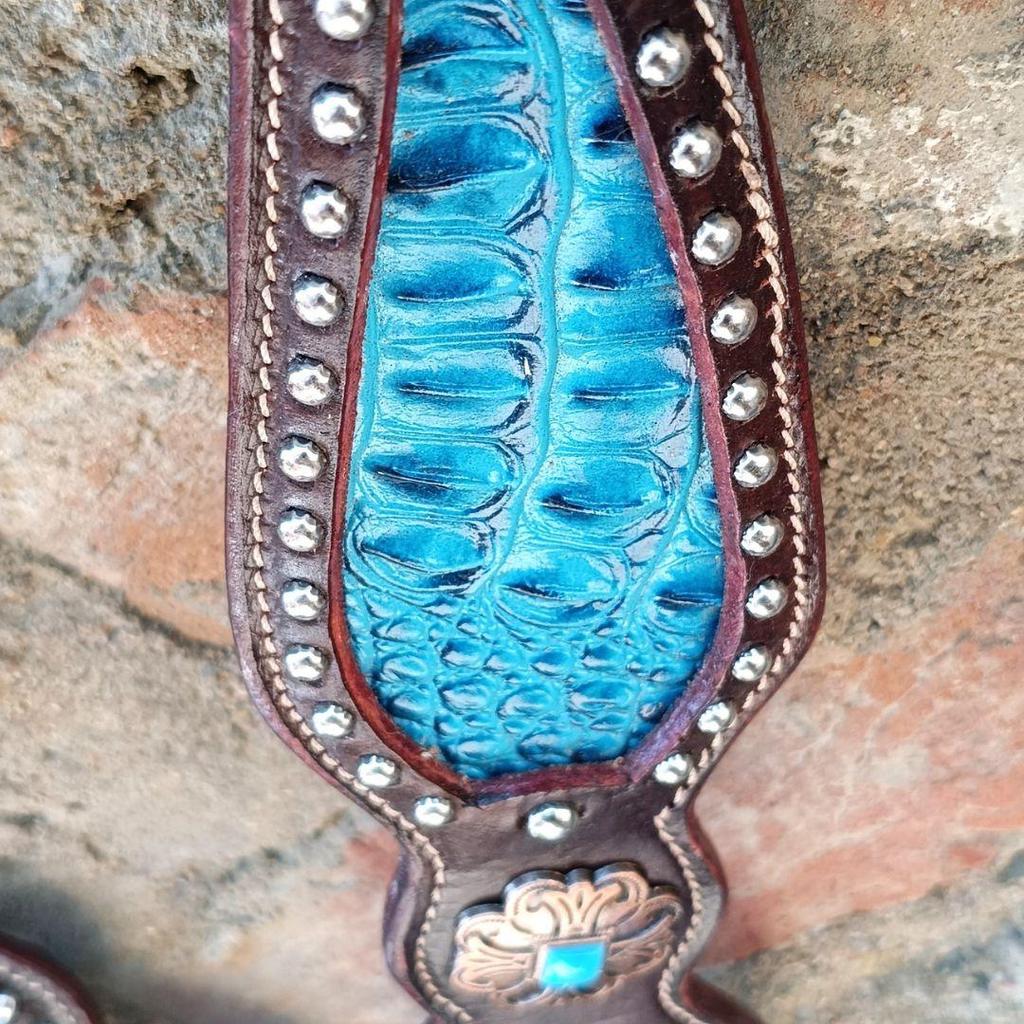 Premium Horse Show Saddle Tack Western Leather Headstall Breast Collar