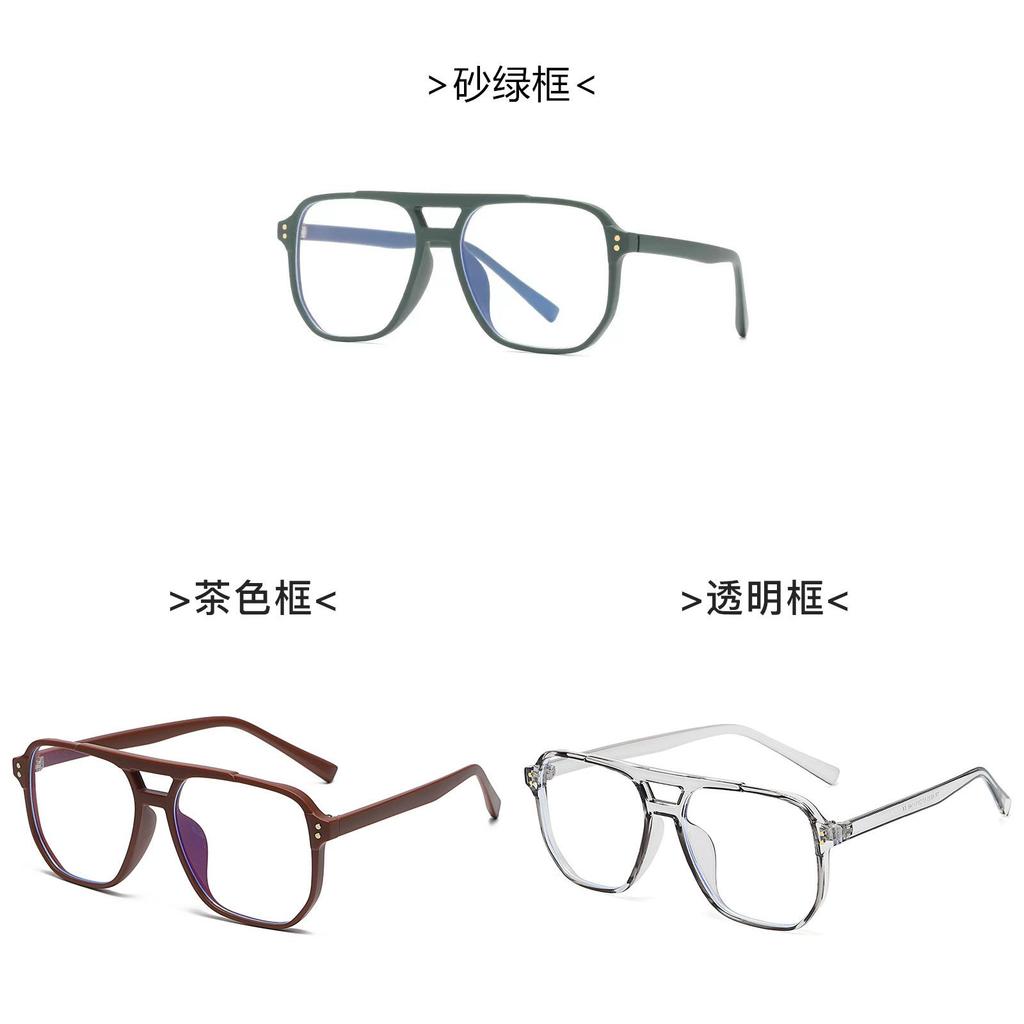 Tr90 Square Glasses Frame With Blue Light Blocking For Fashionable Commuting And Long Face Shapes