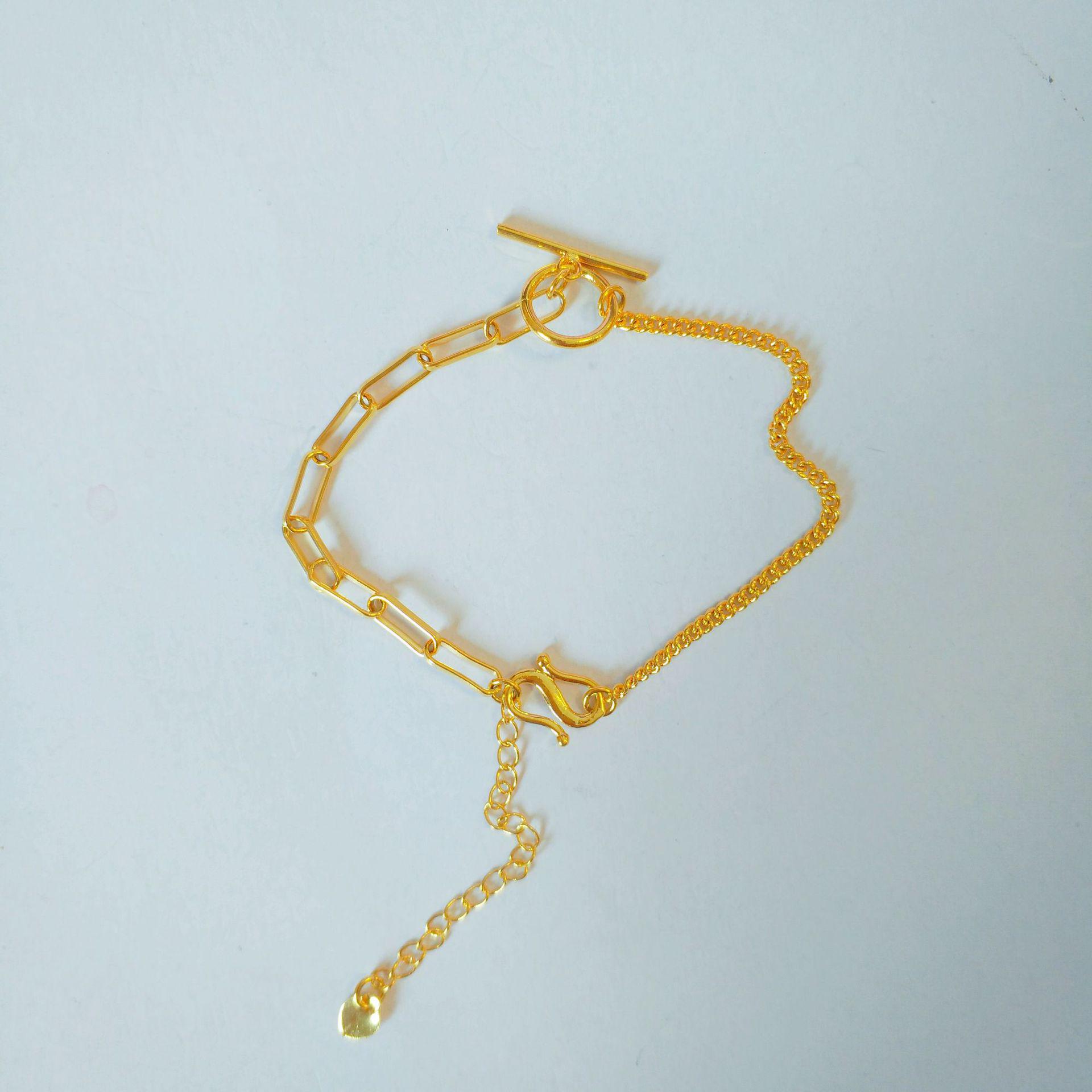 

Vietnamese Sand Gold Aurora Bangle: Brass Gold-Plated Fashionable Gift for Girlfriend
