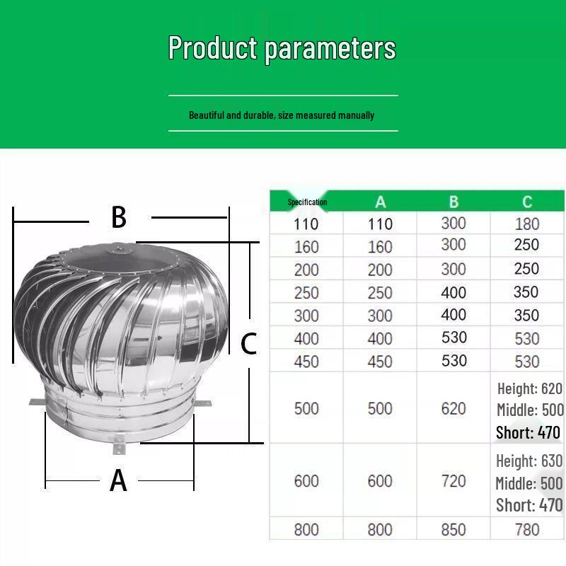 Jianjing 304 Stainless Steel Wind Cap Roof Ventilator