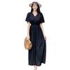 Teddy Summer Resort Long Maxi Short Tops1026 Women's Dress, Length, Sleeves, Chiffon, Sheer, A-Line, (R Black, L)