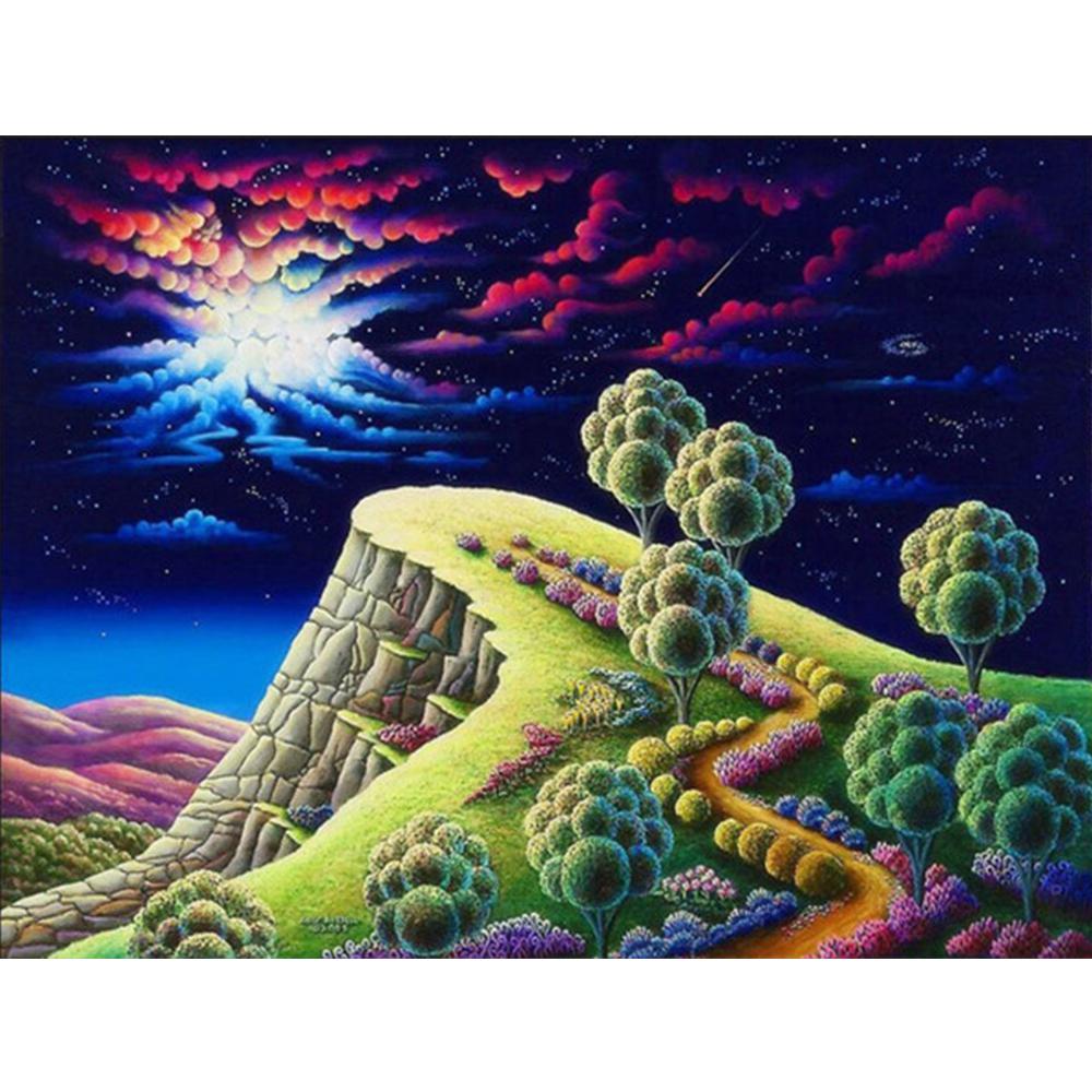 Diamant-Stickerei, Garten, voller quadratischer Bohrer, Kreuzstich, Diamant-Malerei, Landschaft, Vogel, Bild von Strass-Wandkunst