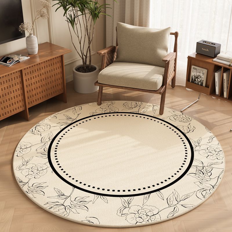 Bohemian Living Room Coffee Table Carpet Non-slip Round Rug Cream Style Light Luxury High-end Home Sofa Table Mat Easy Cleaning