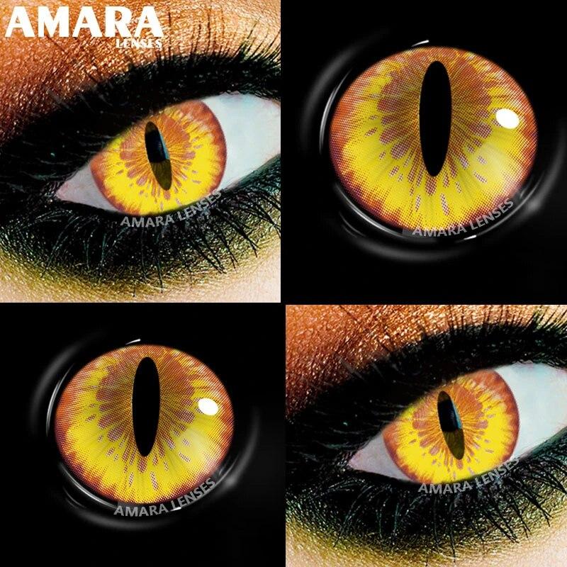AMARA 2 Stück Cosplay Anime Augen Linsen für Augen AYY Serie Make-up Sharingan Beauty Kontaktlinsen Augenkosmetik Farblinse Augen