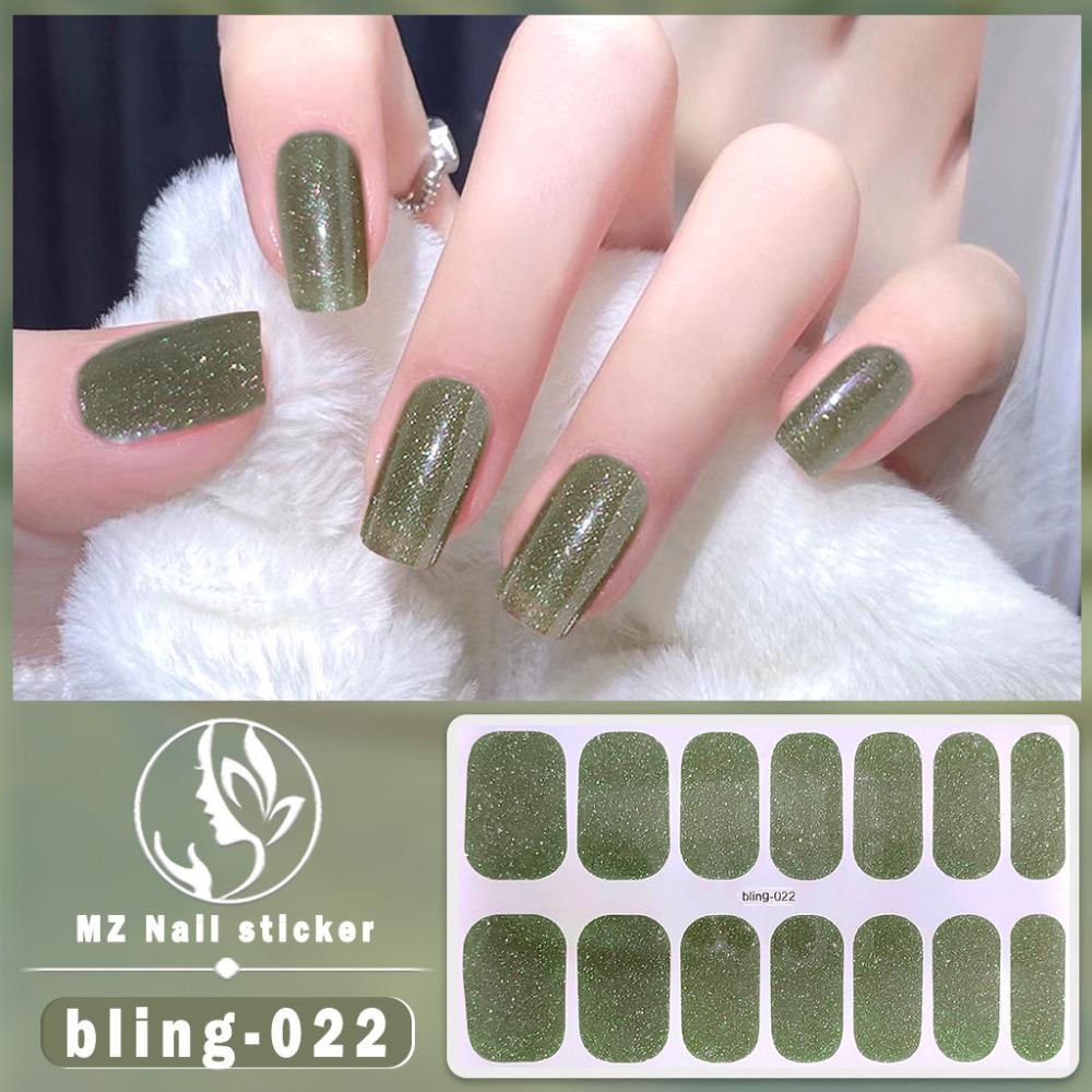 Charm Finger 14 Finger New Bling Fine Flash Aurora Gel Nail Oil Film Self-Adhesive Waterproof Seal-free Nail Art Sticker