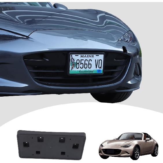 ABS Car Front License Plate Frame Black Compatible with Mazda MX-5 ND 2016-2025 Front Bumper License Plate Bracket No Drilling Mounting Bracket